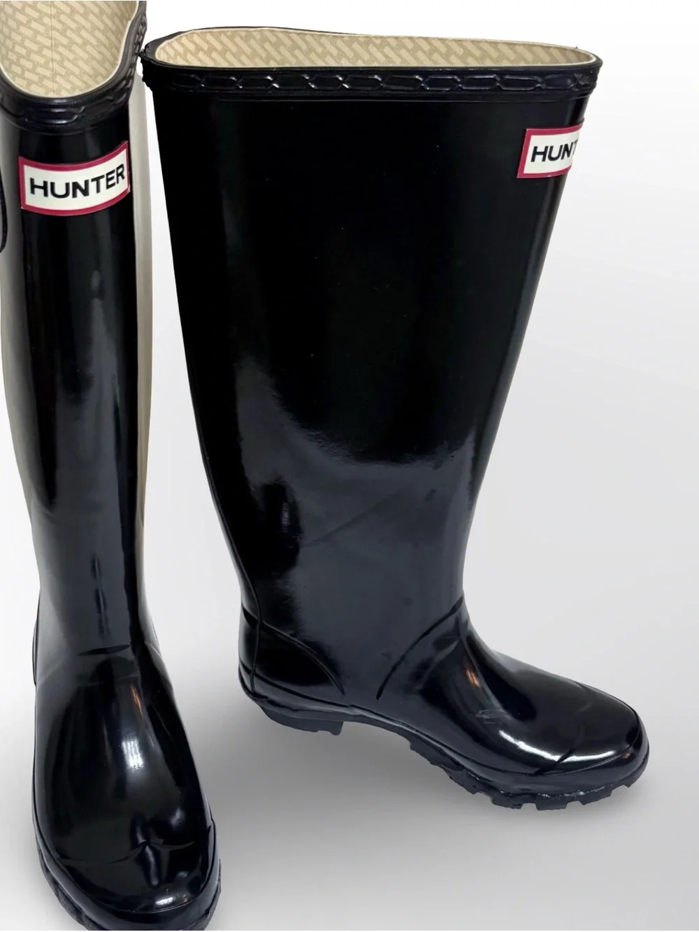 Hunter Original Tall Gloss Rain Boots Black Women’s 5/US 5F Waterproof Knee High